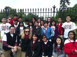 Matt Dixon with his 8th Graders in DC